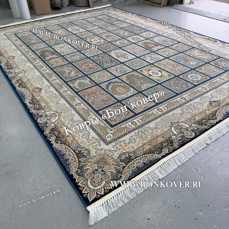 Иранский Ковер Для Гостиной Дизайн 30328 Синий