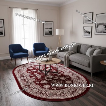 Турецкий Ковер Для гостиной дизайн 80 красный Овал